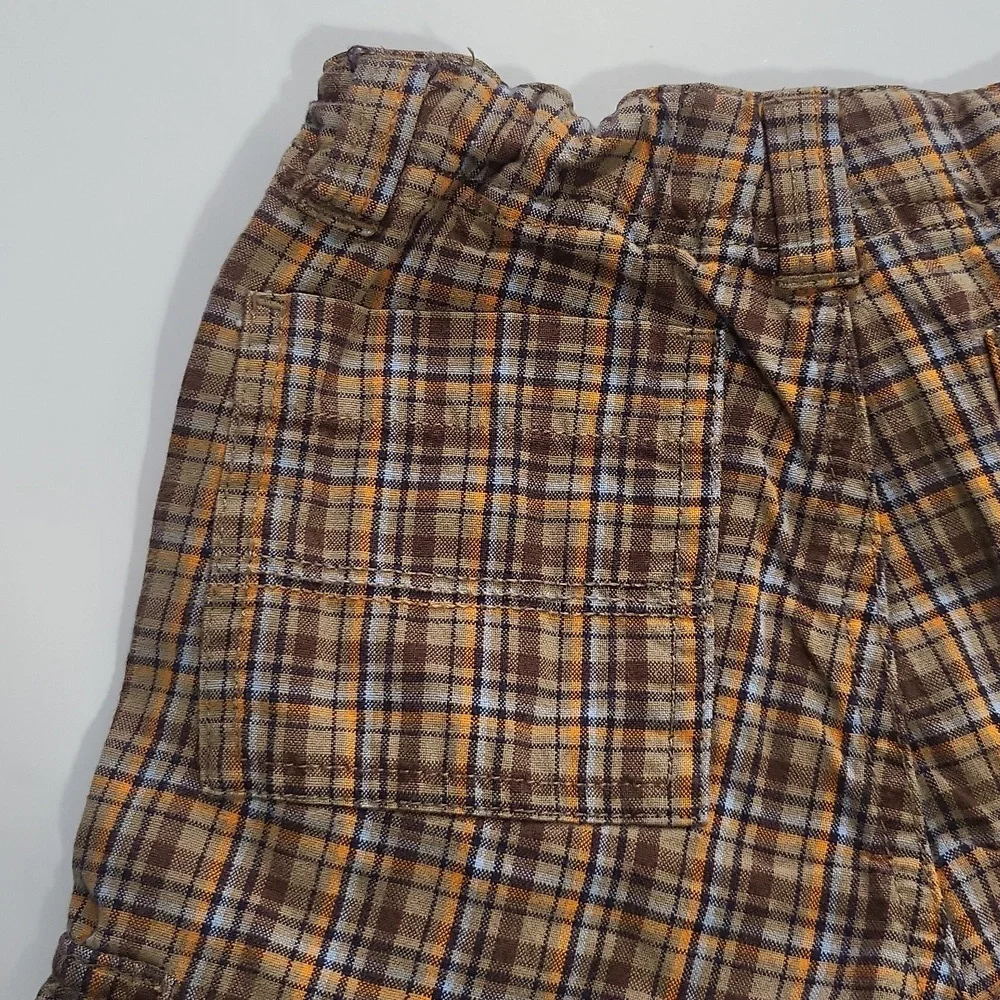 GYMBOREE Brown Orange Preppy Plaid Shorts - 3T